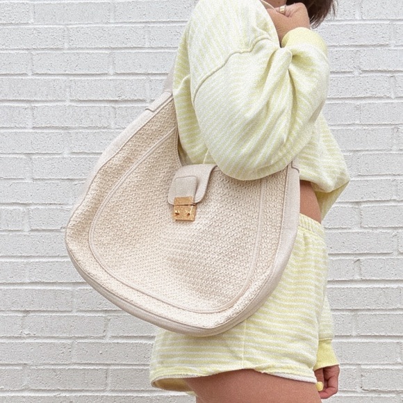 Dolce Vida Cream Woven Bag - Picture 1 of 4